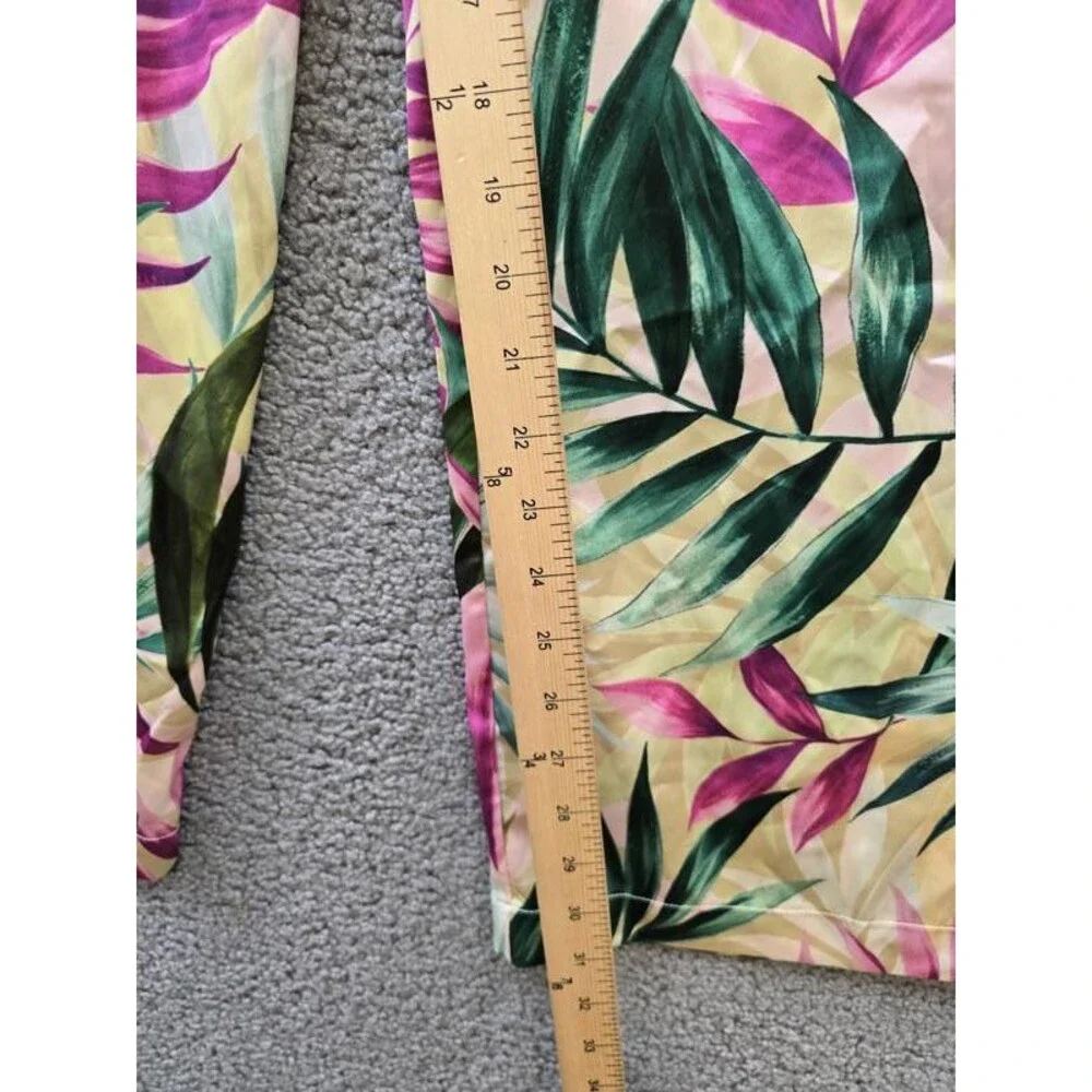 GUESS Ines Wide-Leg Pants Women's M Tropical Escape Print Elastic Waist Pull On